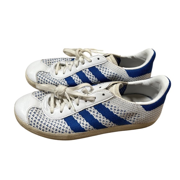 adidas Other - RARE Adidas PrimeKnit Gazelle Mens White Blue Low Top Sneakers Retro‎ Shoes